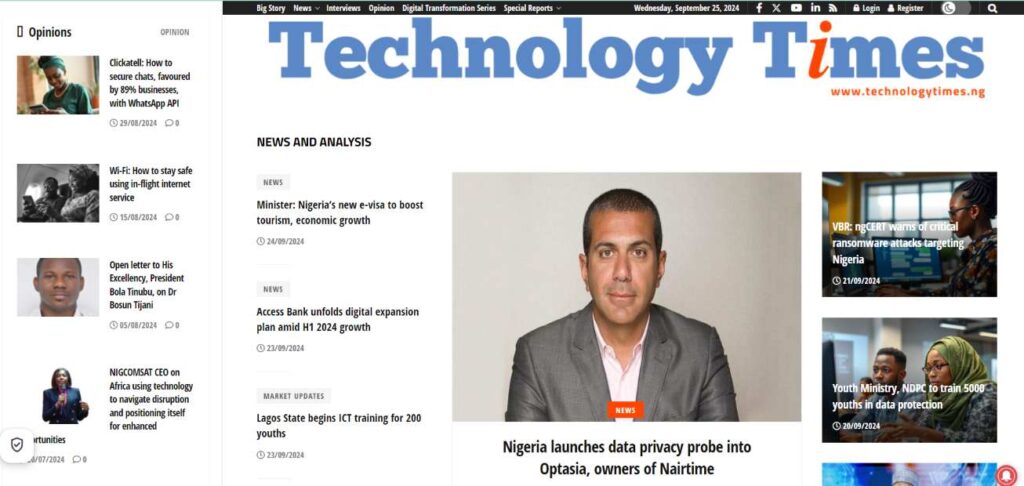 technology times as one of the Top 15 Best Tech Blogs in Nigeria