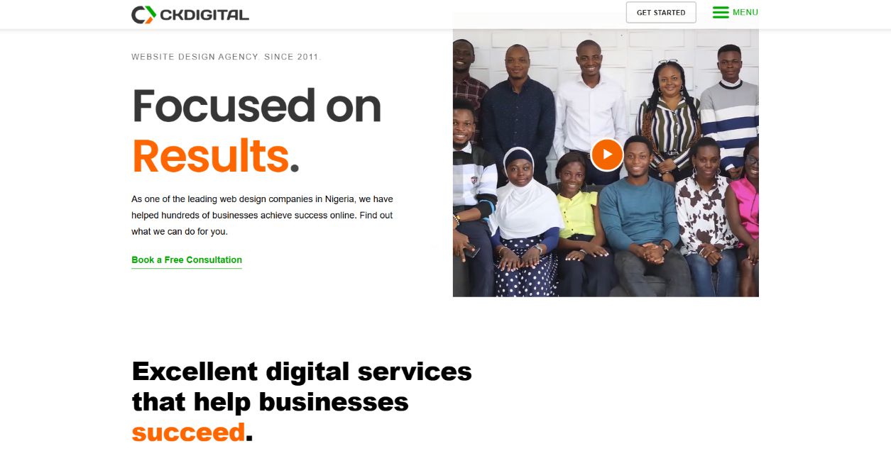 CKDIGITAL web design and digital marketing agency homepage