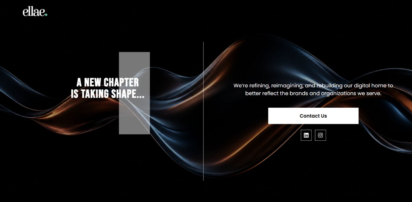 Ellae Creative branding agency homepage