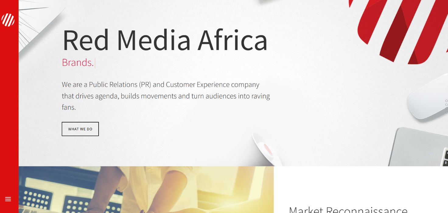 Red Media Africa PR and communications agency homepage