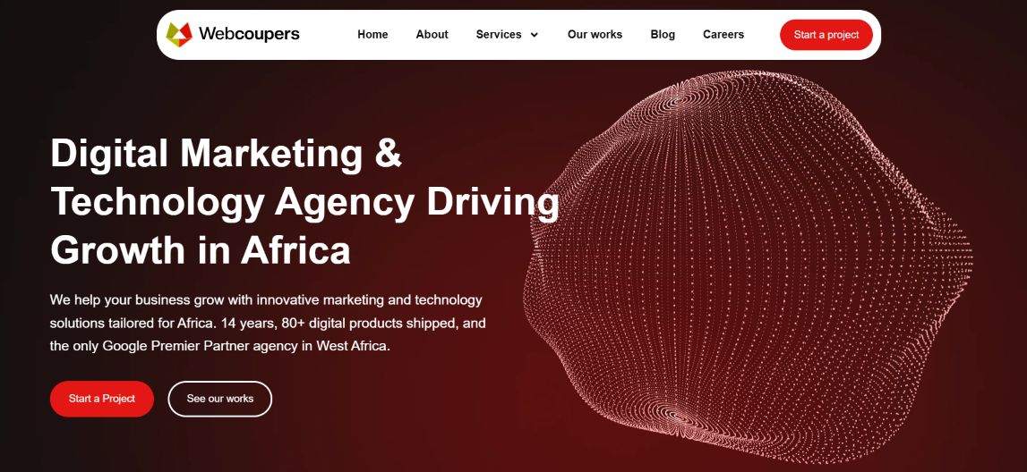 Webcoupers digital marketing and technology agency homepage