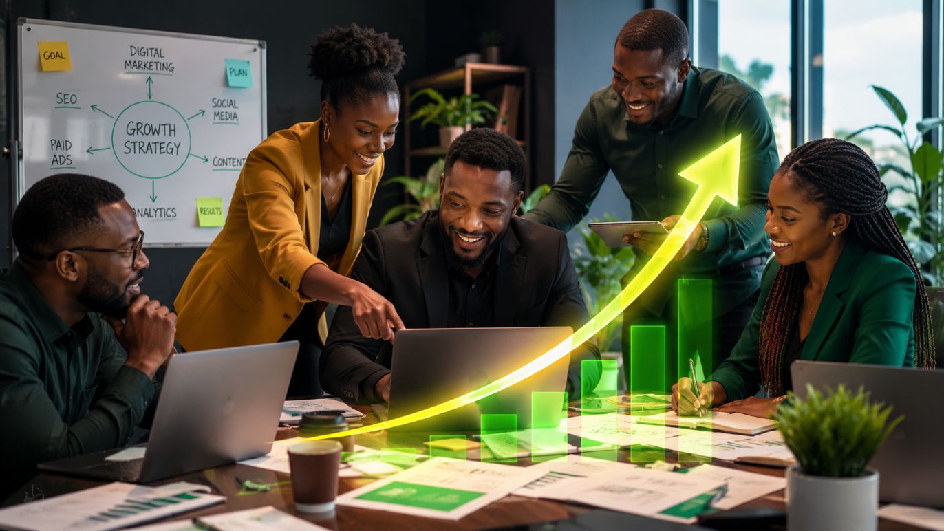 The Greenlearners Technologies team mapping a client growth strategy