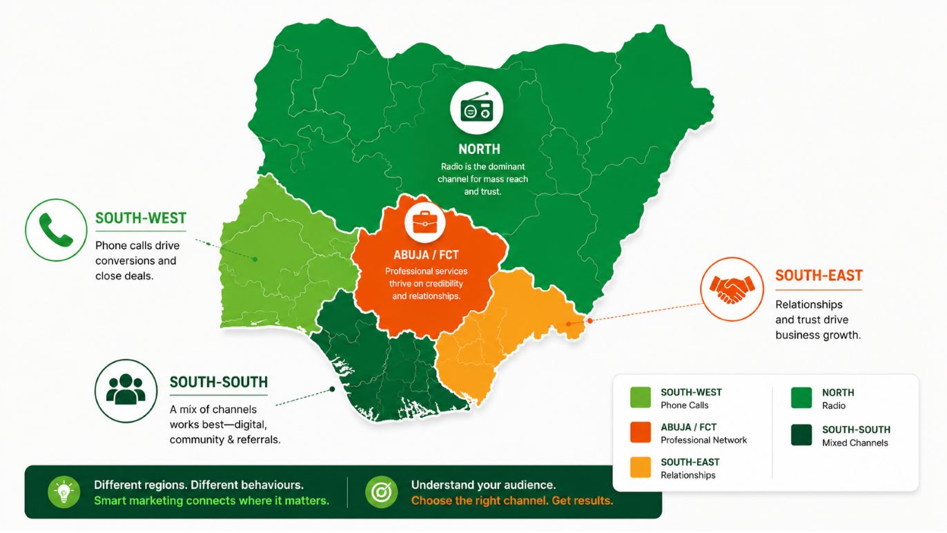 Regional marketing strategy differences across Nigeria by zone