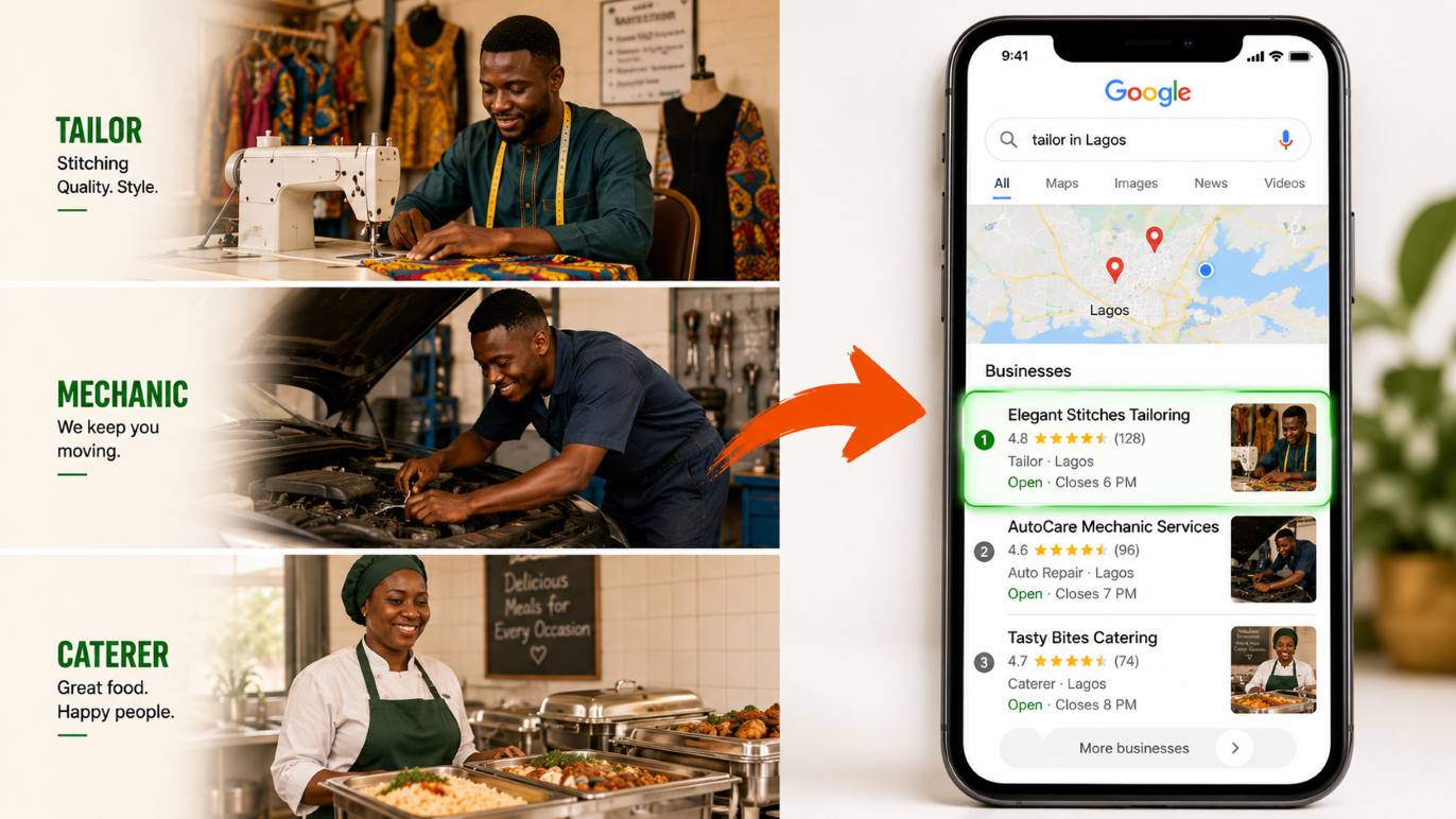 How Nigerian local businesses like tailors, mechanics and caterers get found through Google Business Profile