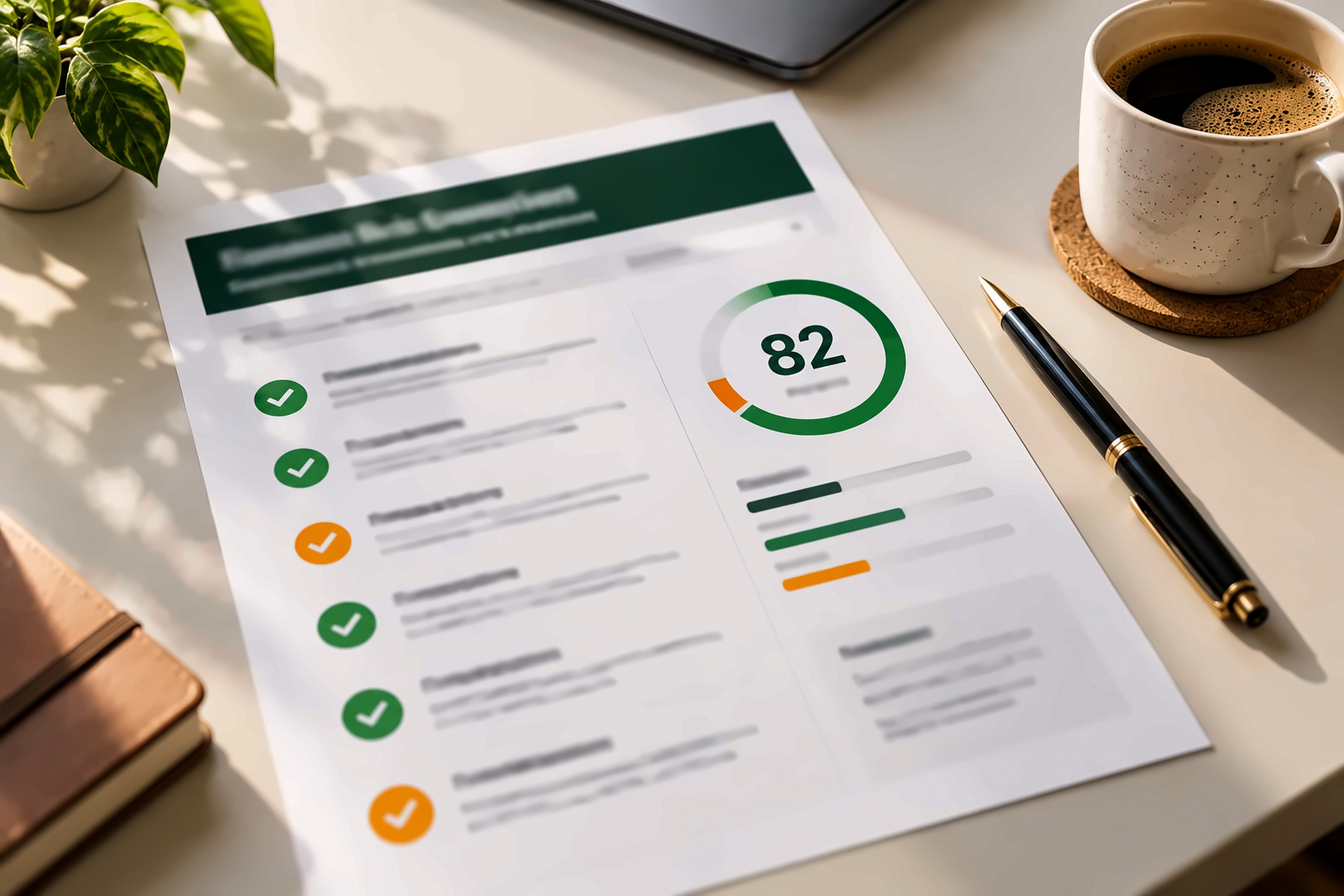 A conversion rate optimization audit scorecard showing a score out of 100 and the fixes ranked first